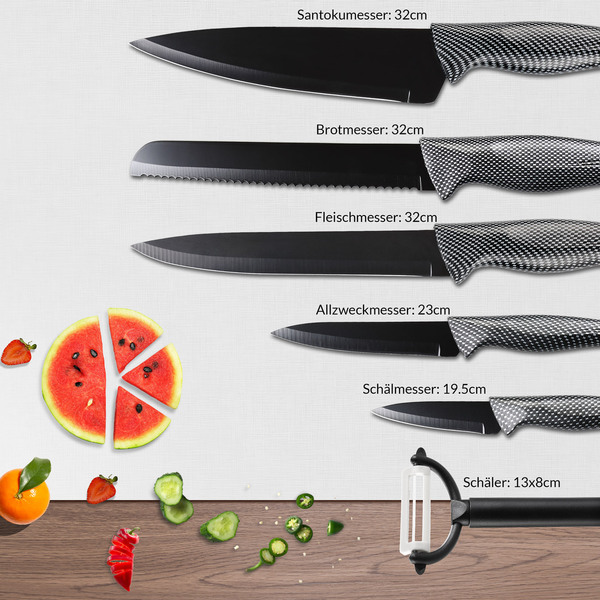 Bild 4 von monzana® Messerset 7-tlg. Edelstahl inkl. Aufbewahrungsbox