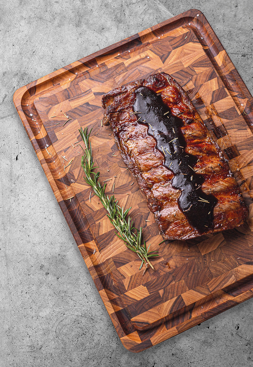 Bild 2 von TRAMONTINA Schneidebrett Teak Stirnholz, 45 x 34 x 3 cm