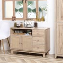 Bild 2 von HOMCOM Küchenschrank Rattandesign Sideboard mit Schubladen Beistellschrank Natur