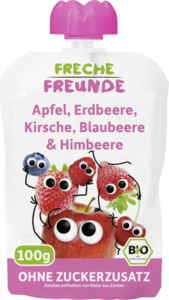 erdbär Bio Freche Freunde 100% Apfel, Erdbeere, Blaubeere & Himbeere (6 x 100.00g)