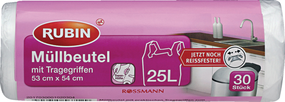Bild 1 von RUBIN Müllbeutel mit Tragegriffen 25 l