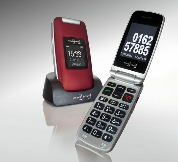 Bild 1 von SimplySmart Großtasten- Mobiltelefon MB 100, Rot