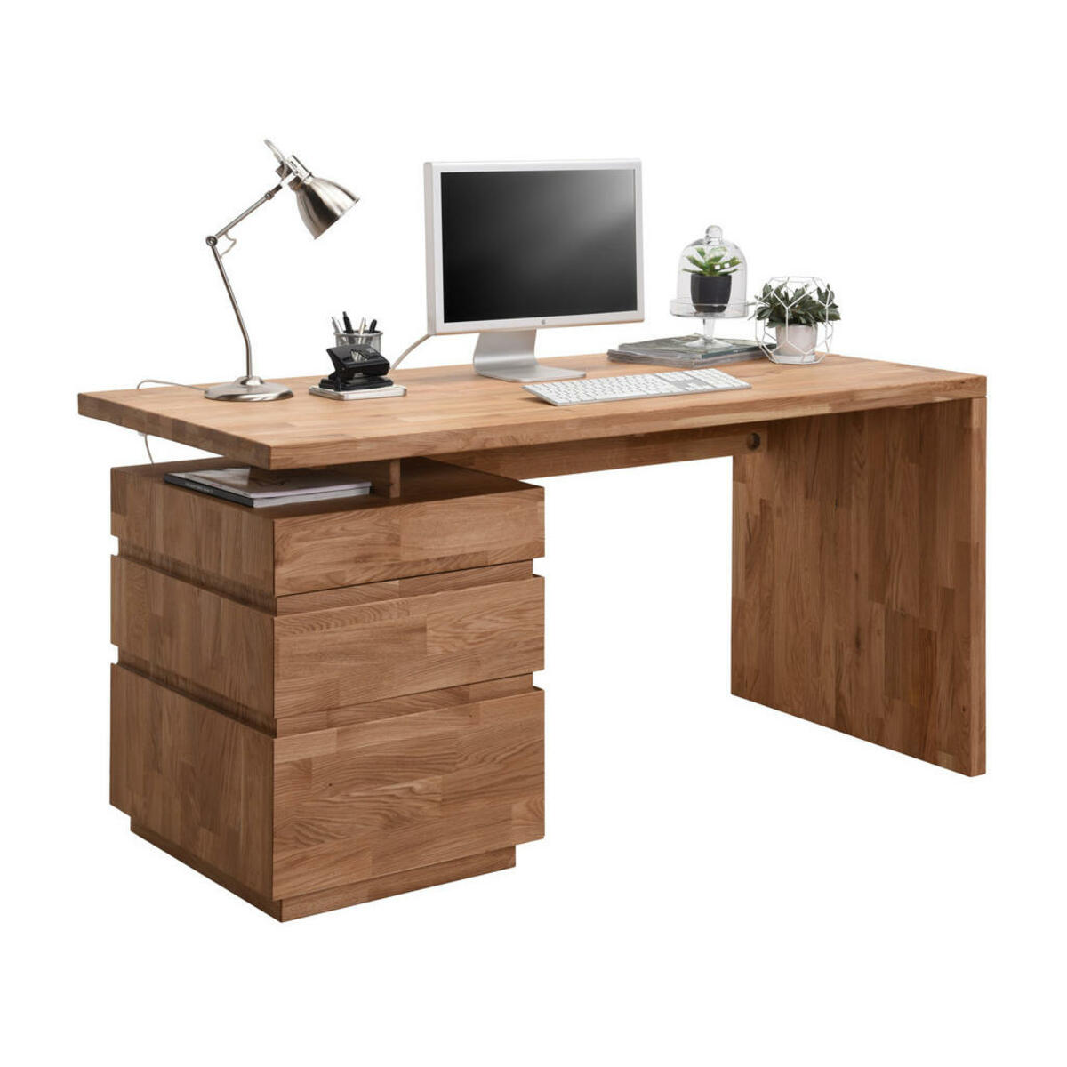 Bild 1 von Linea Natura SCHREIBTISCH Wildeiche massiv Braun