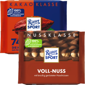 Ritter Sport Schokolade Nuss- oder Kakao-Klasse