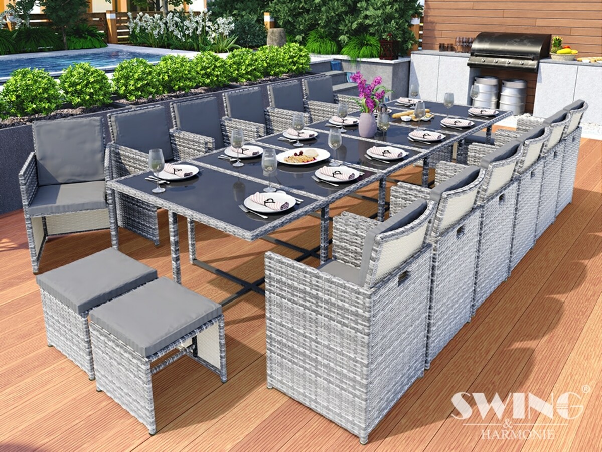 Bild 1 von Swing&Harmonie Vegas Polyrattan Sitzgruppe Esstisch Lounge Gartenmöbel Essgruppe Sitzgarnitur Set - versch. Ausführungen