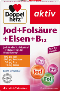 Doppelherz akiv Jod + Folsäure + Eisen + B12 45 Mini-Tabletten