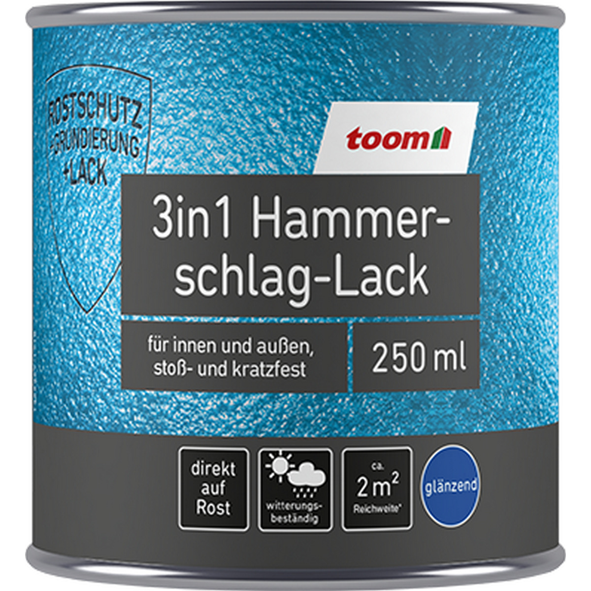 Bild 1 von 3in1 Hammerschlag-Lack dunkelgrün 250 ml