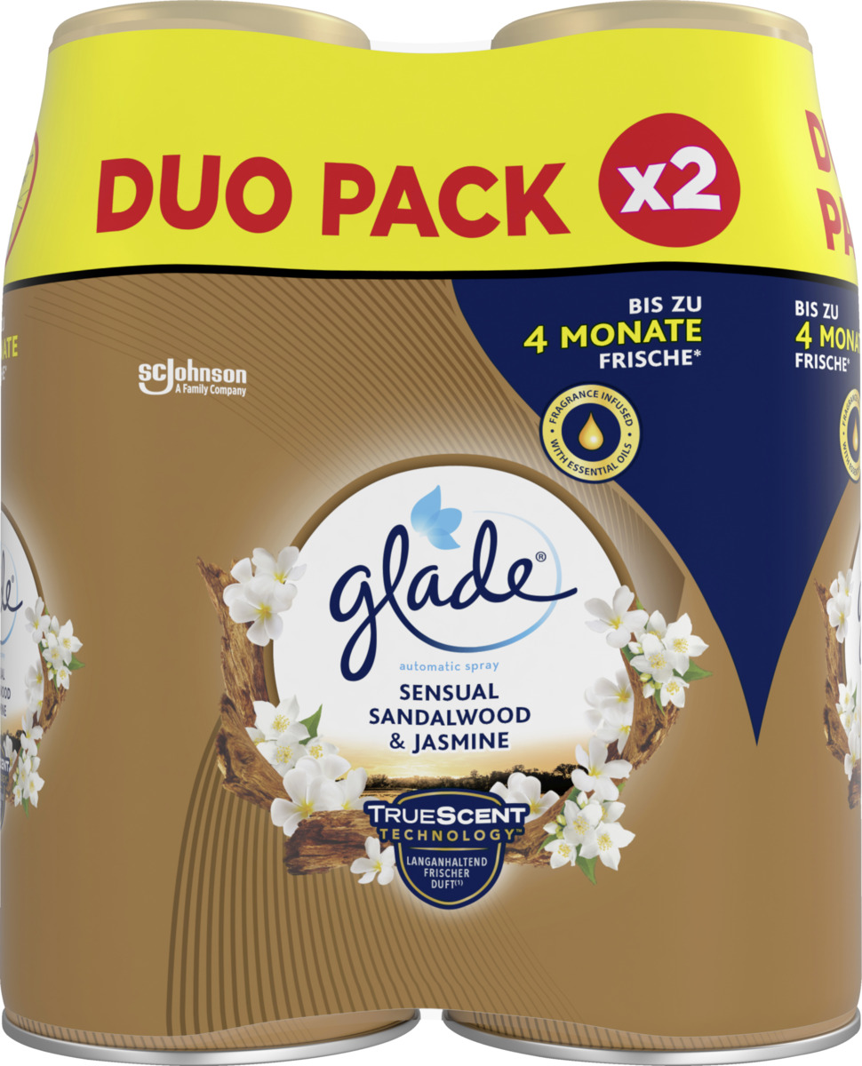 Bild 1 von Glade Automatic Spray Lufterfrischer Sensual Sandalwood & Jasmine Nachfüller Duo-Pack
