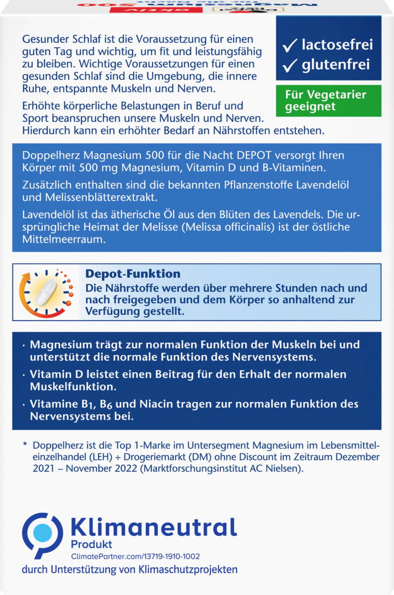 Bild 3 von Doppelherz aktiv Magnesium 500 für die Nacht Depot-Tabletten