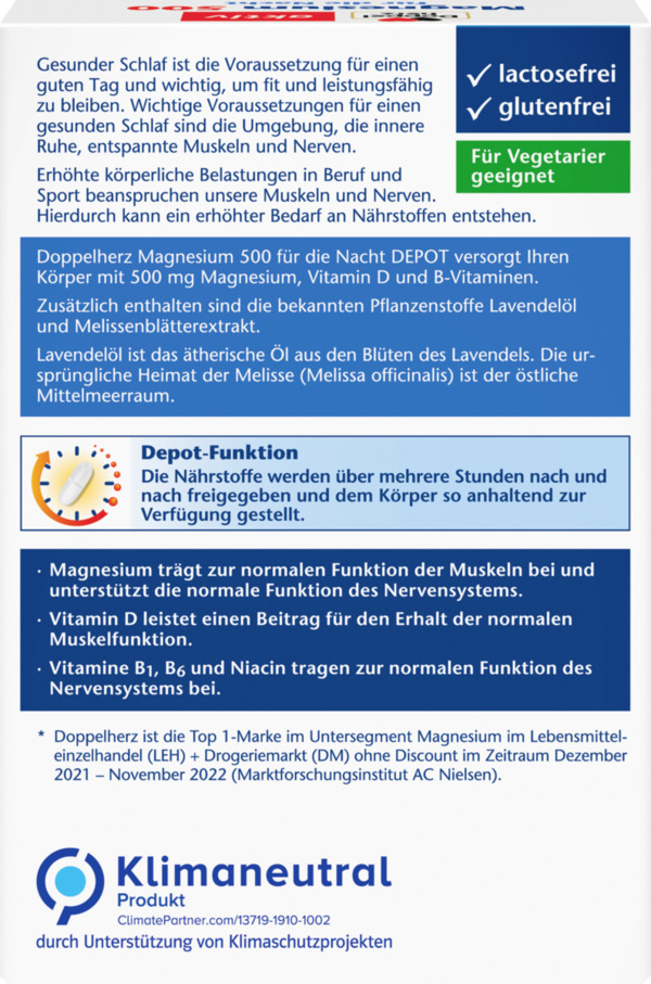 Bild 3 von Doppelherz aktiv Magnesium 500 für die Nacht Depot-Tabletten