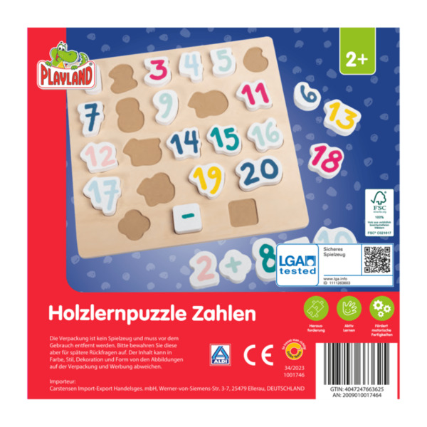 Bild 1 von PLAYLAND Holz-Lernpuzzle