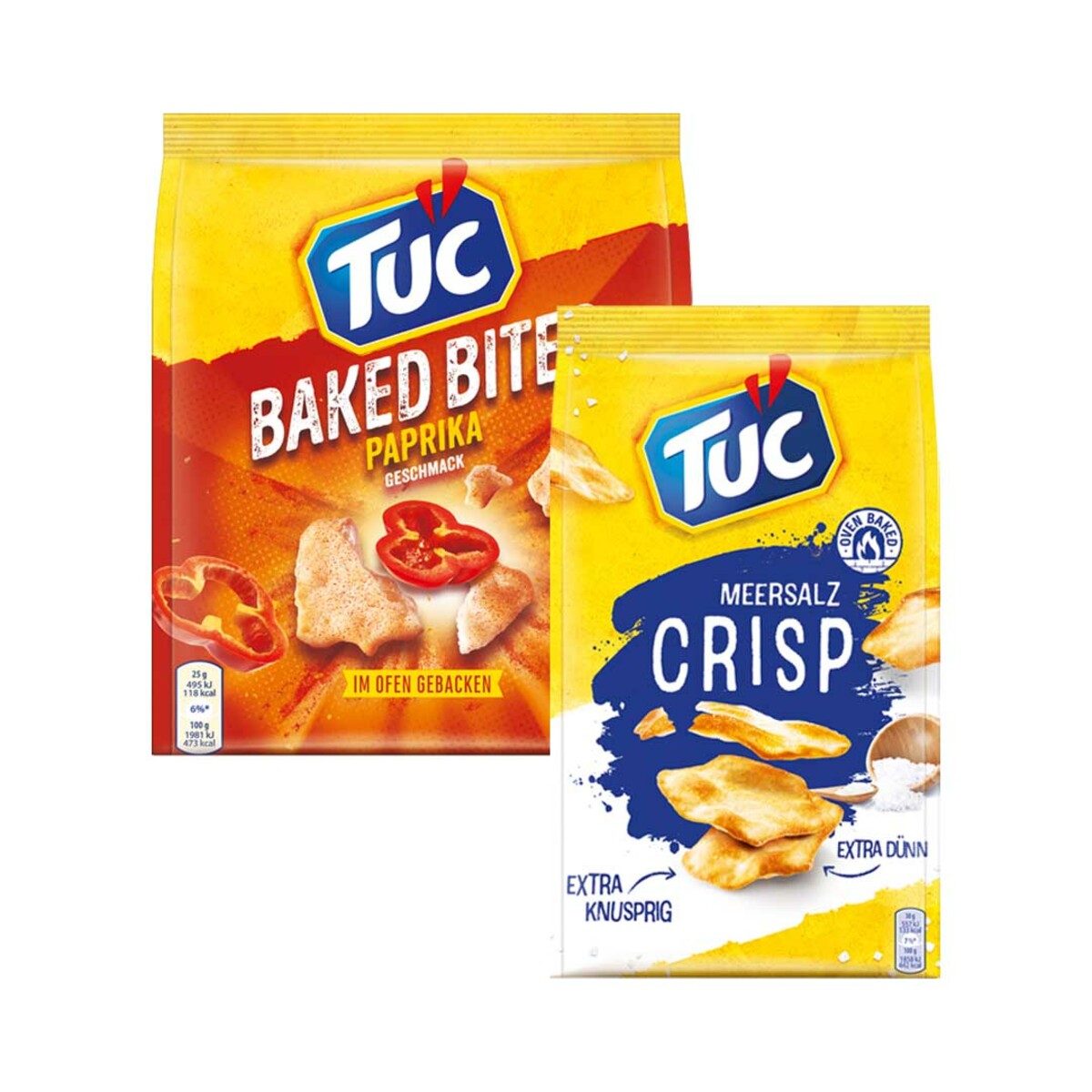 TUC BAKED BITES PAPRIKA je 110gBtl. oder CRISP MEERSALZ und weitere