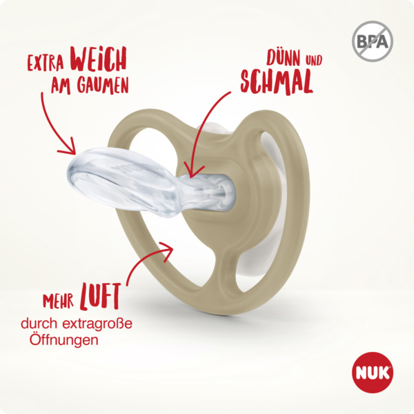 Bild 2 von NUK Space Night Silikon-Schnuller, rosa & mint, 18-36 Monate