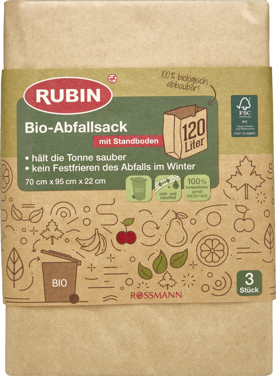 Bild 1 von RUBIN Bio-Abfallsack mit Standboden 120L