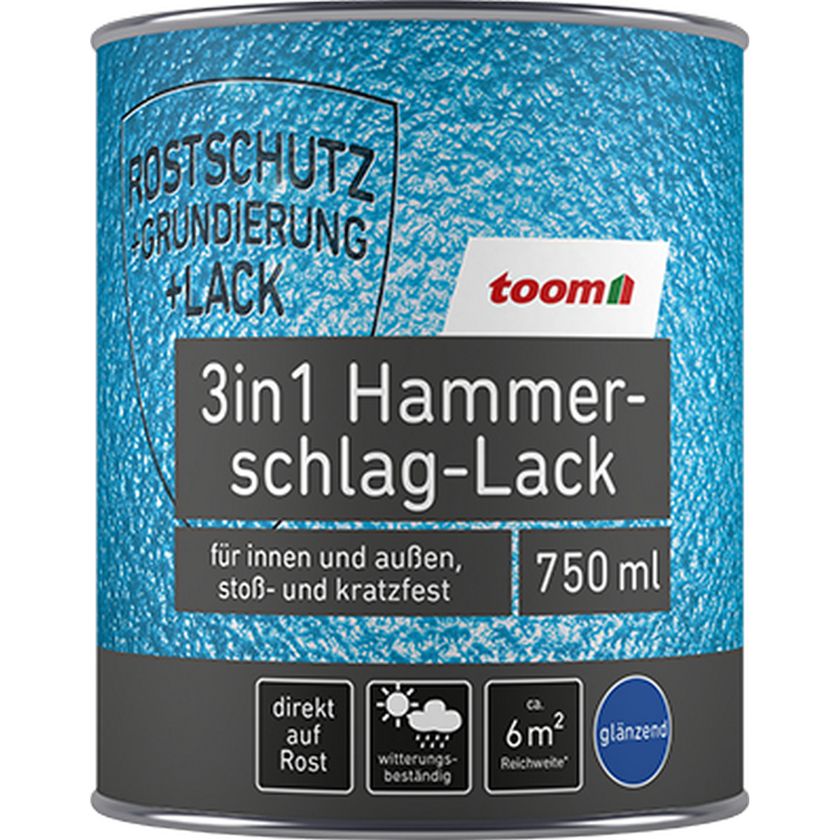 Bild 1 von 3in1 Hammerschlag-Lack kupfer 750 ml