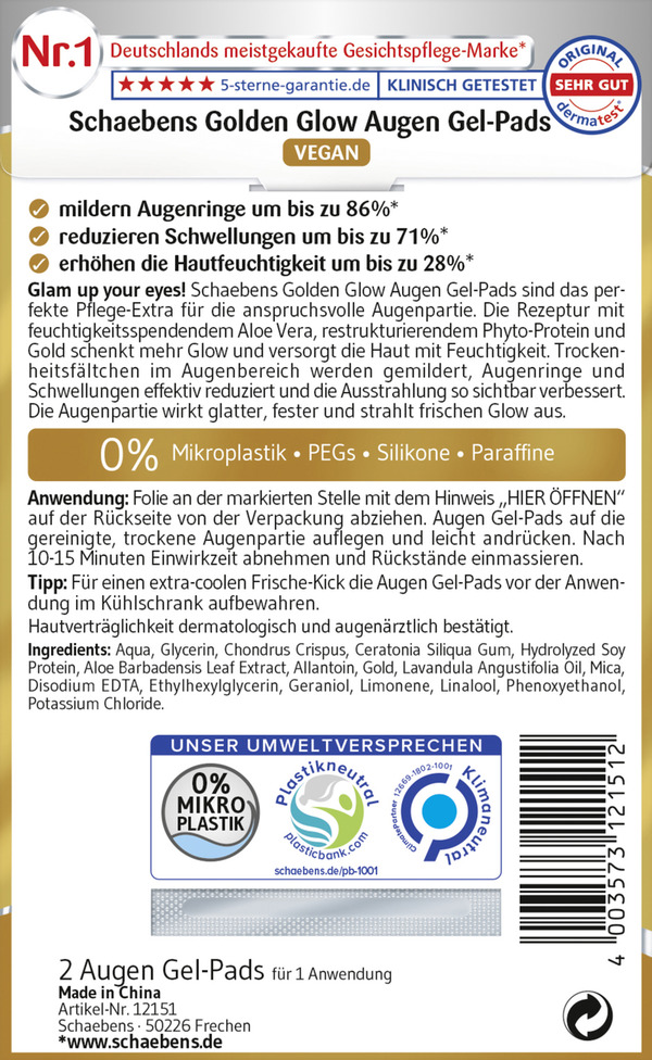 Bild 1 von Schaebens Golden Glow Augen Gel-Pads