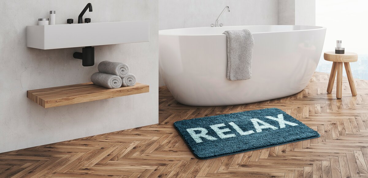 Bild 1 von Dekor Badematte m. Schriftzug- versch. Ausführungen -Relax