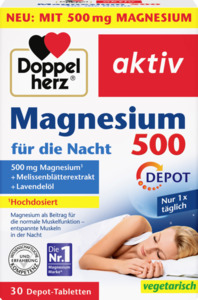 Doppelherz aktiv Magnesium 500 für die Nacht Depot-Tabletten
