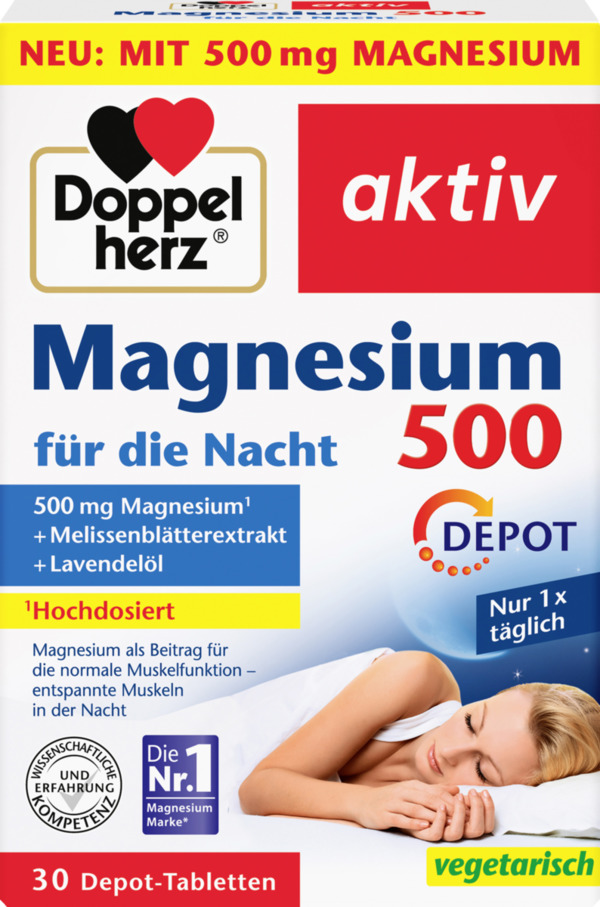Bild 1 von Doppelherz aktiv Magnesium 500 für die Nacht Depot-Tabletten