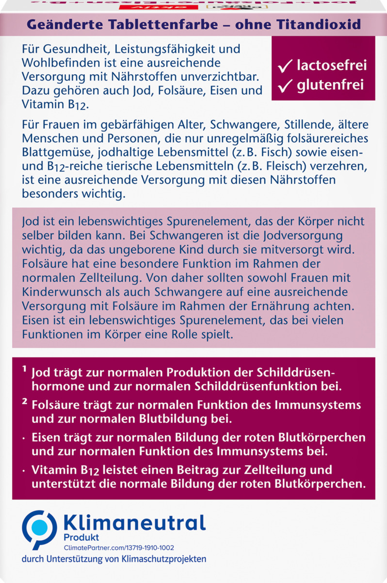 Bild 4 von Doppelherz akiv Jod + Folsäure + Eisen + B12 45 Mini-Tabletten