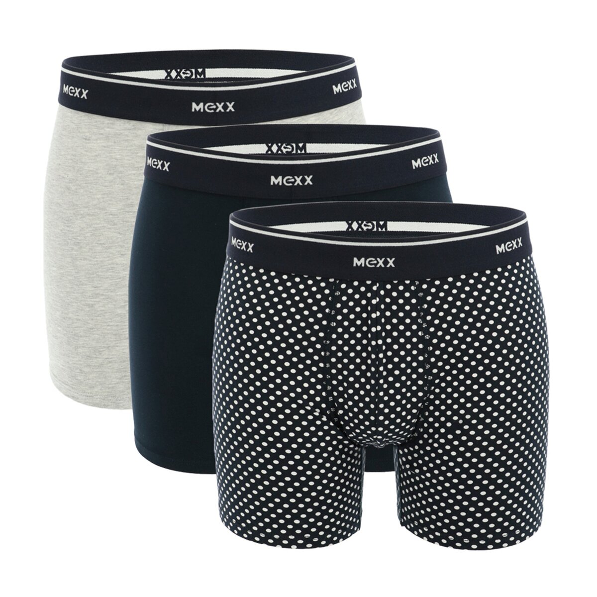 Bild 1 von Mexx Herren Retroshorts - versch. Ausführungen - Navy/Grey Melee/Navy gepunktet, Gr. M