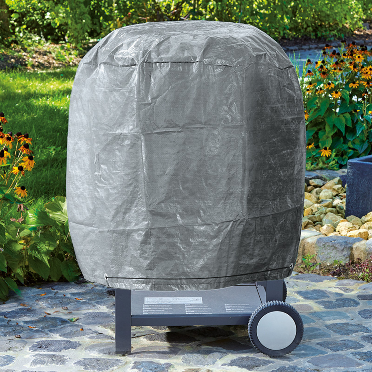 Wasserdichte Gartenbrunnen Abdeckung MOTHNUR | 130x120 Cm Silberbeschichtet | Wetterfester Schutz