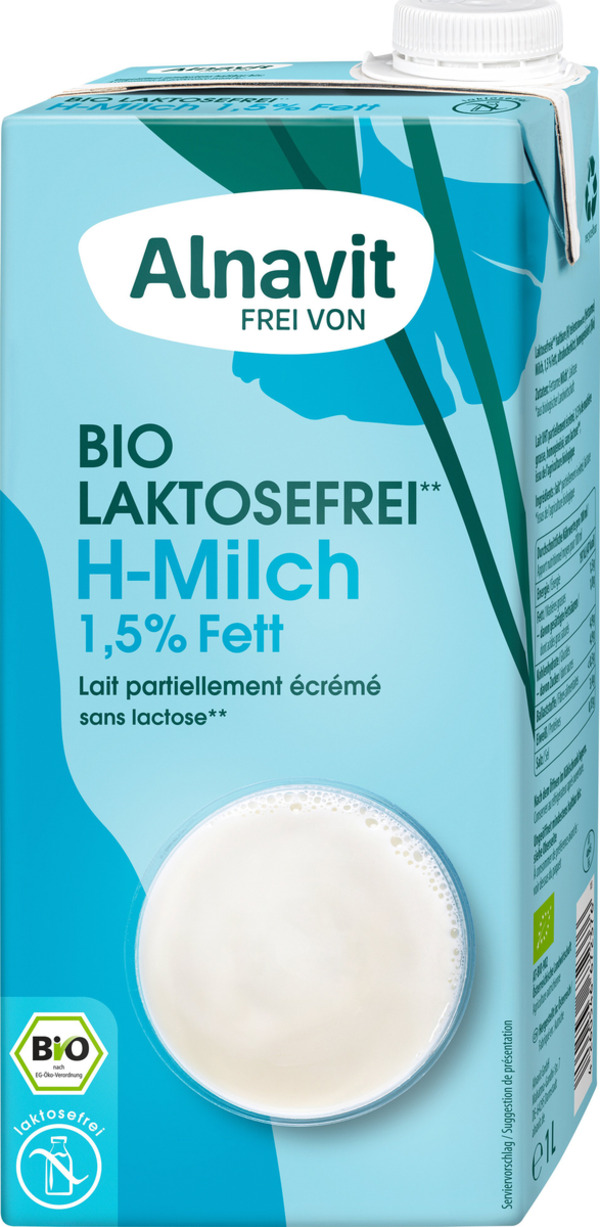 Bild 1 von Alnavit Bio Laktosefreie H-Milch 1,5 %