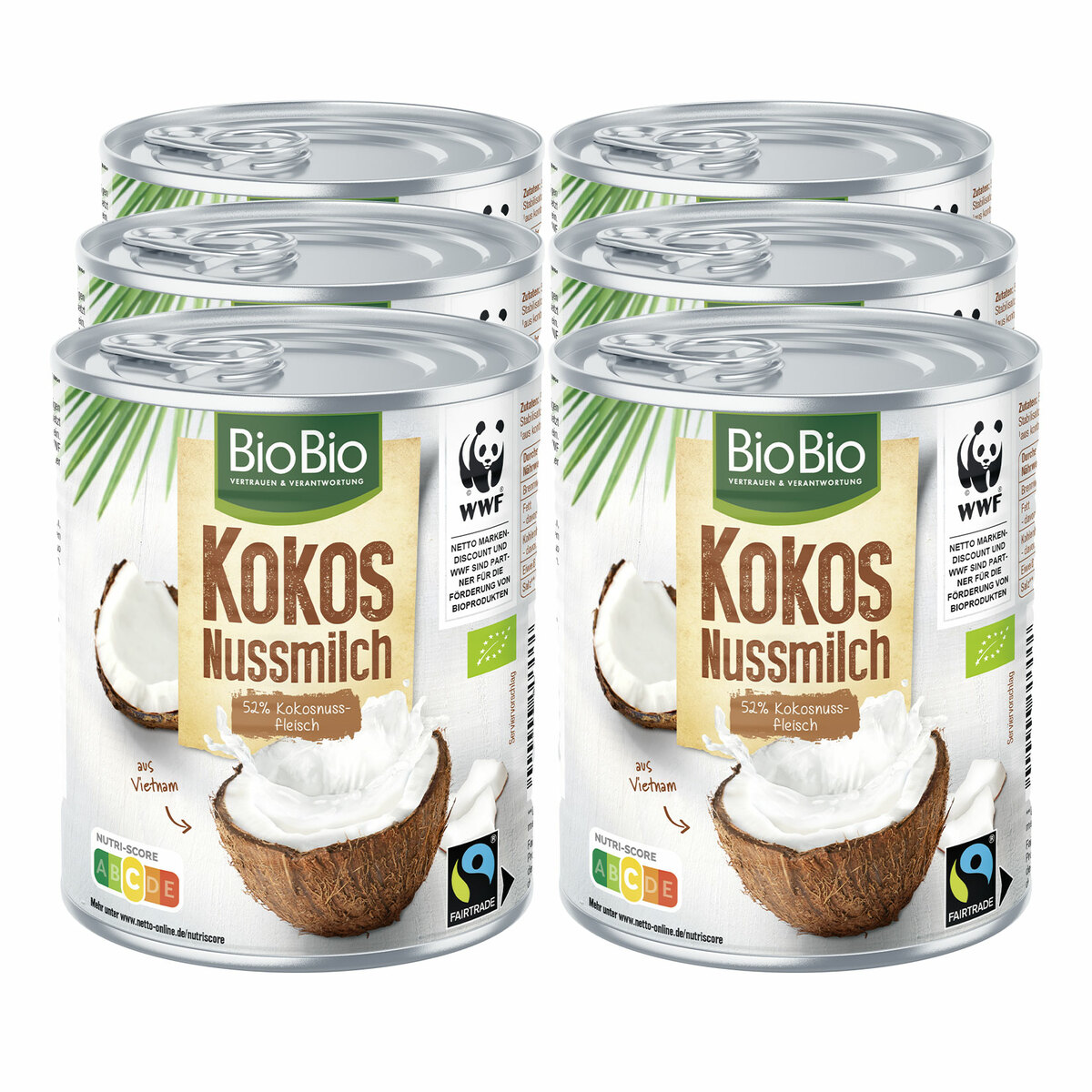 Bild 1 von BioBio Bio Kokosnussmilch 400 ml, 6er Pack