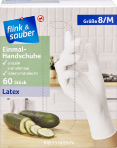 flink & sauber Einmal-Handschuhe Latex Gr. M