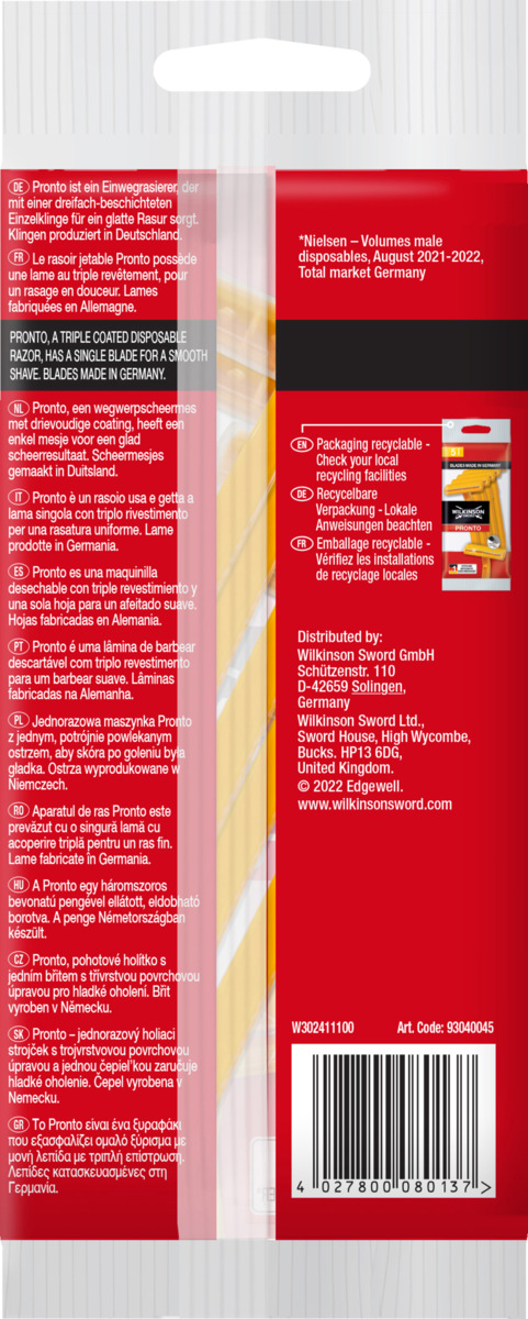 Bild 2 von Wilkinson Sword Pronto Einwegrasierer