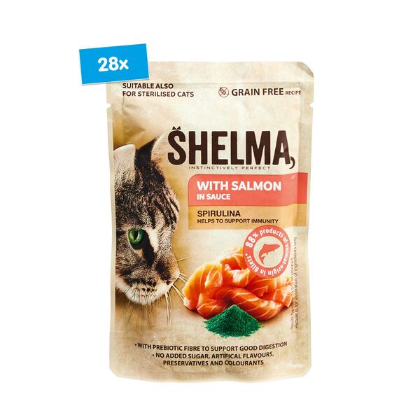 Bild 1 von Shelma Katzennahrung Pouch Lachs 85 g, 28er Pack