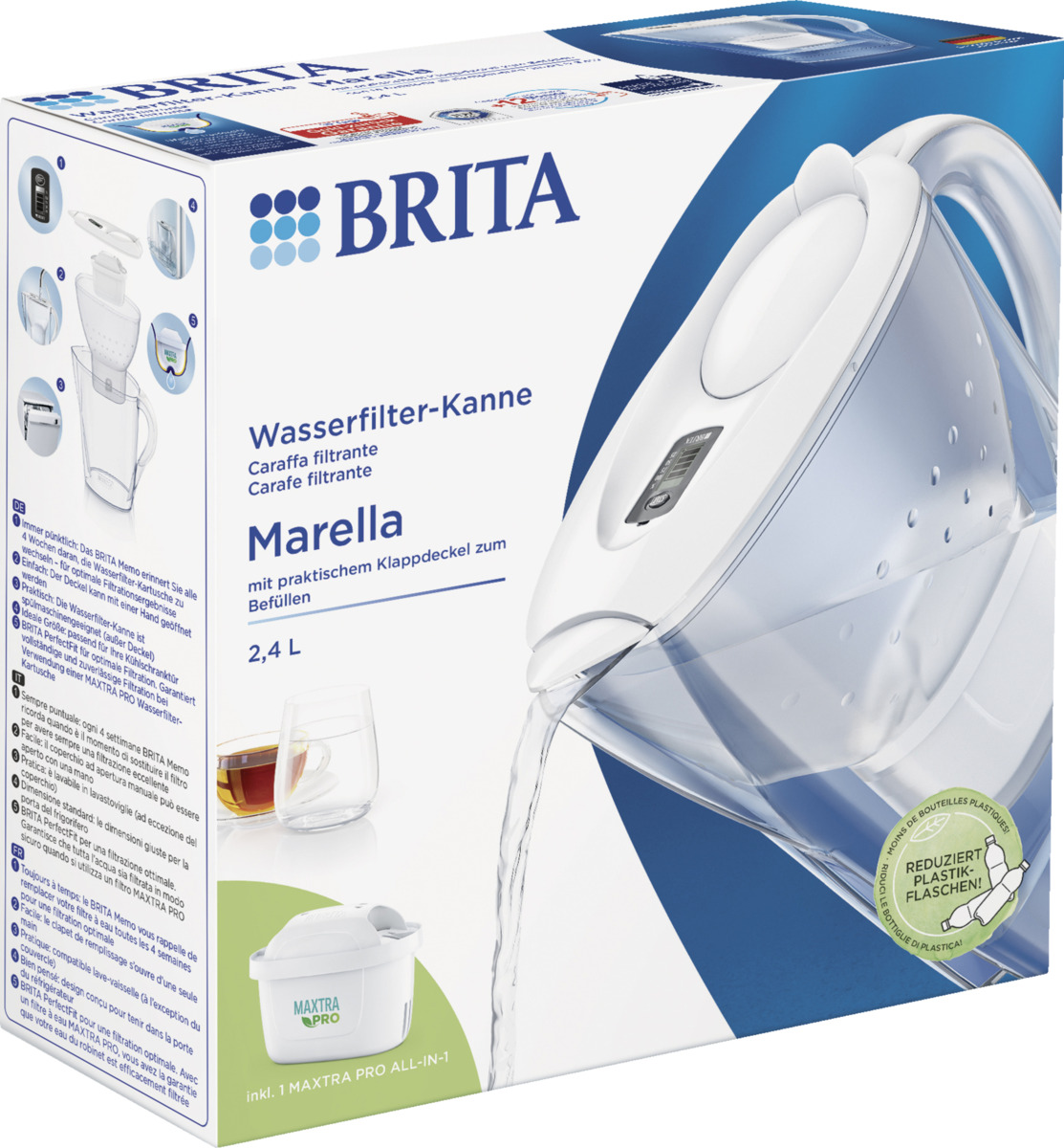 Bild 1 von Brita Wasserfilter-Kanne Marella Cool weiß 2,4 l