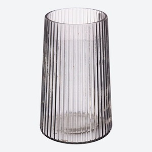Vase aus Glas mit Rillen, ca. 13x20cm
