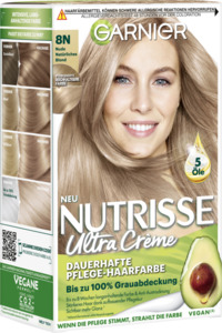 Garnier Nutrisse Ultra Crème Dauerhafte Pflege-Haarfarbe 8N Nude Natürliches Blond