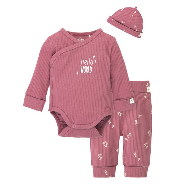 Bild 1 von Newborn Wickelbody, Leggings und Mütze