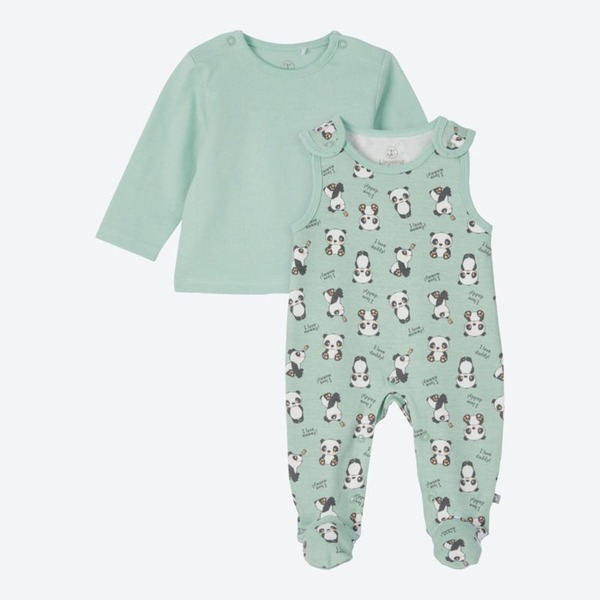 Bild 1 von Baby-Strampler-Set mit Panda-Muster, 2-teilig