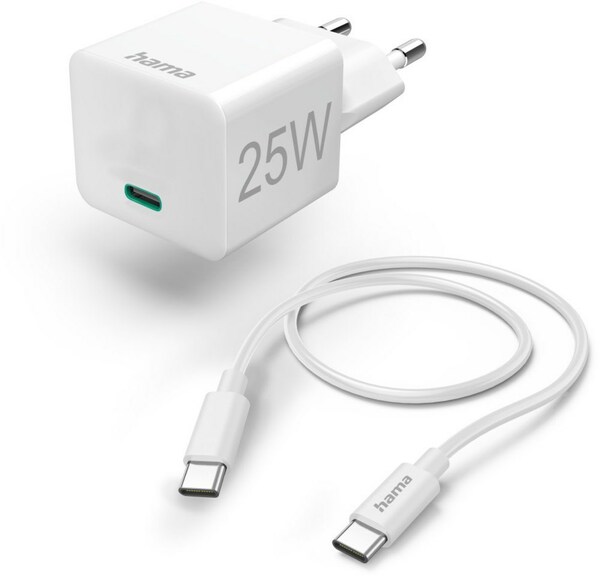 Bild 1 von Schnellladegerät (25W) mit USB-Type-C-Ladekabel (1,5m) weiß