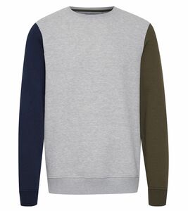 BLEND Lambros Herren Rundhals-Pullover mit Colorblock-Design Sweater 20713956 200274 Grau
