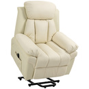 Bild 1 von HOMCOM Sessel mit Aufstehhilfe, Elektrischer Relaxsessel, Neigebarer TV-Sessel mit Fernbedienung, Fernsehsessel, Kinosessel aus Kunstleder, Creme 93 x 96 x 105 cm