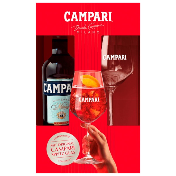 Bild 1 von Campari Bitter Aperitif inkl. Sprizz Glas 0,7l