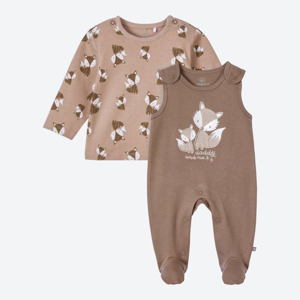 Bild 1 von Baby-Jungen-Strampler-Set mit Fuchs-Aufdruck, 2-teilig
