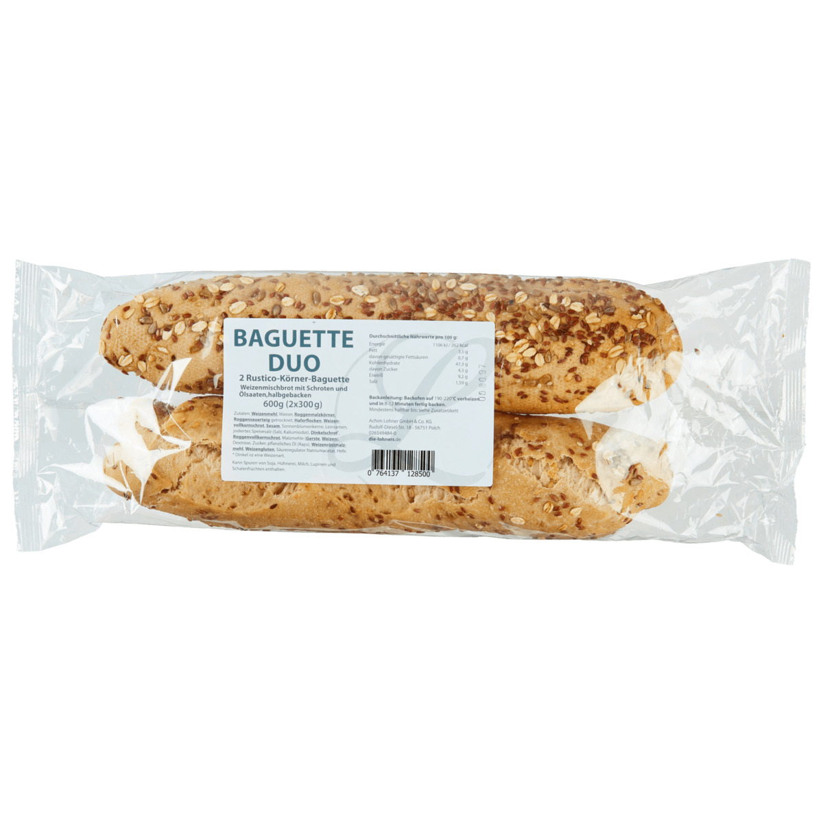 Bild 1 von Bäckerei Die Lohners Rustico Körnerbaguette Duo 600g
