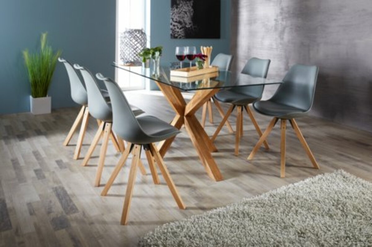 Bild 4 von Esstisch AGERBY 90x160 Glas/Eiche