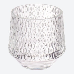Teelichthalter aus Glas, Ø ca. 8x8cm