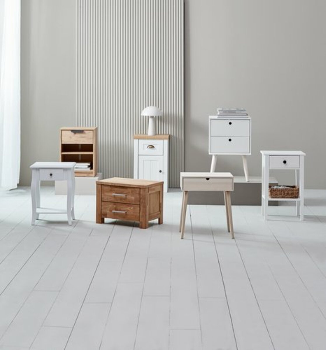 Bild 4 von Nachttisch NORDBY 1 Schublade 1 Boden weiß