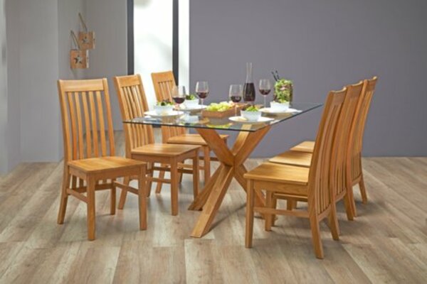 Bild 2 von Esstisch AGERBY 90x160 Glas/Eiche