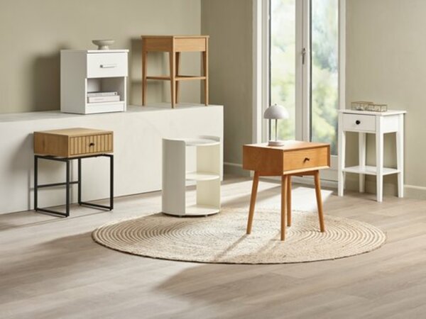 Bild 2 von Nachttisch HEMDRUP 1 Schublade eichefarben/schwarz