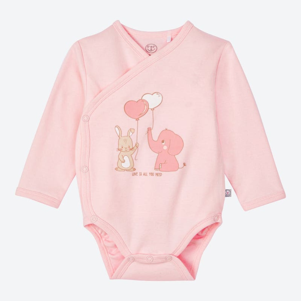 Bild 1 von Baby-Mädchen-Wickelbody mit Frontaufdruck