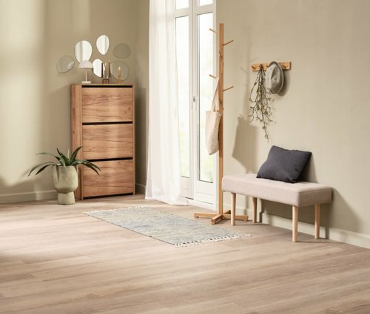 Bild 3 von Sitzbank HAGEBRO Stoff beige/eichefarben