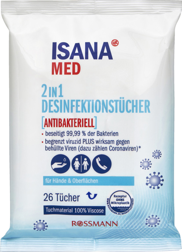 Bild 1 von ISANA 2in1 Desinfektionstücher